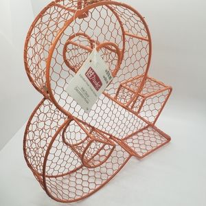 Custom. 2 orange Metal & Ampersand Home Wall Decor